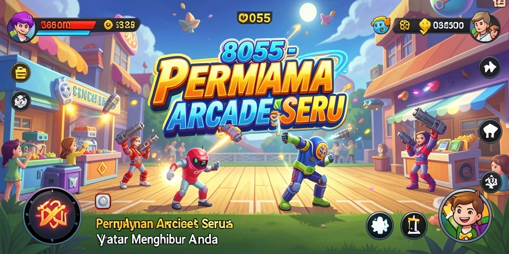 Screenshot utama 8055 menunjukkan aksi seru dalam permainan Arcade.