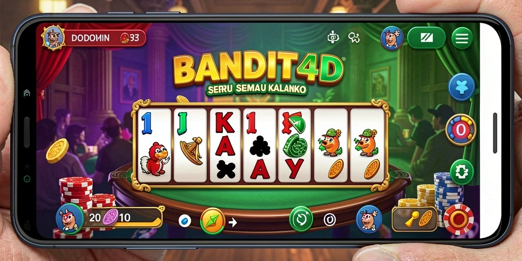 Screenshot utama BANDIT4D menampilkan gameplay seru permainan Domino.