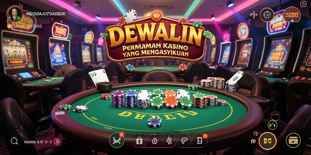 Tangkapan layar gameplay DEWALIN dengan aksi Kasino yang menarik.