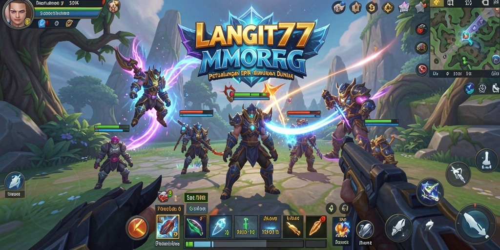 Tampilan gameplay LANGIT77 yang menakjubkan dalam dunia MMORPG.
