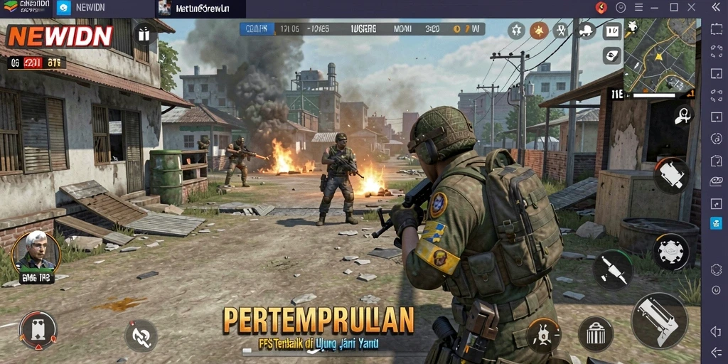 Gameplay intens dalam pertempuran FPS yang menegangkan.