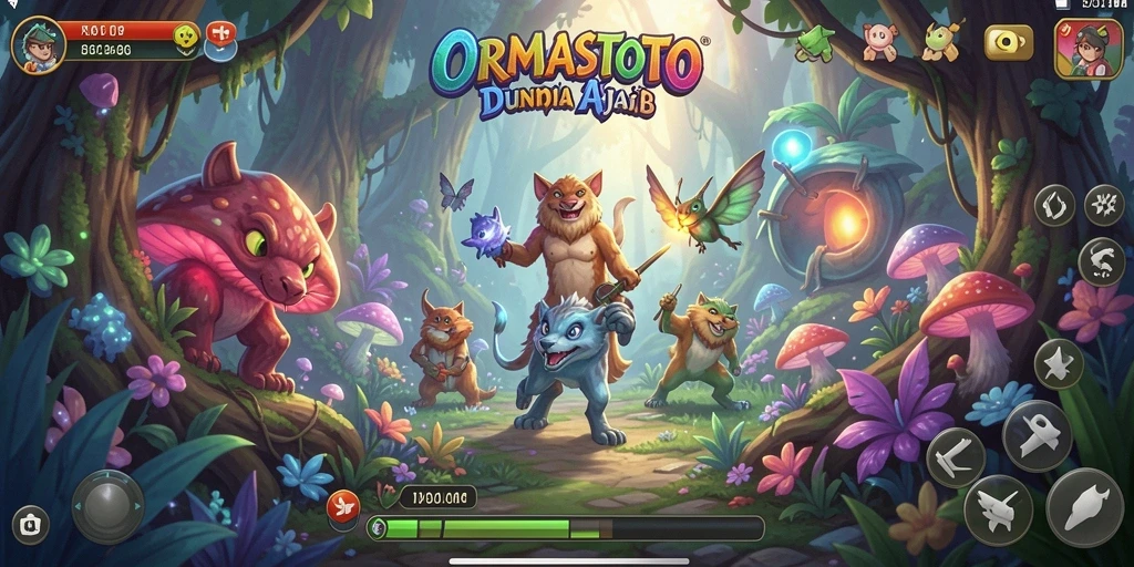 Tampilan gameplay <strong>ORMASTOTO</strong> dengan aksi petualangan yang seru.
