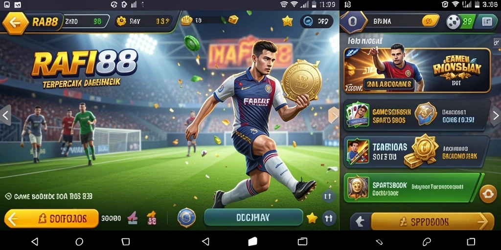 Tampilan screenshot gameplay Sportsbook RAFI88 yang menarik dan dinamis.