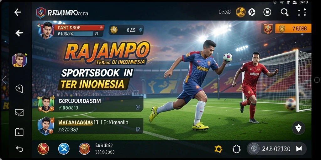 Screenshot gameplay RAJAMPO yang menampilkan antarmuka taruhan olahraga.