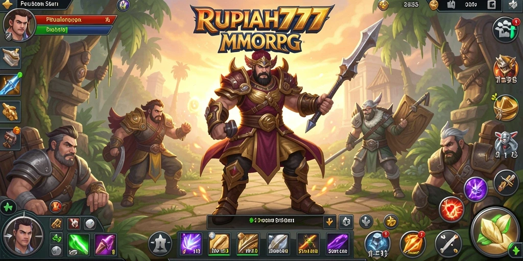 Tampilan gameplay MMORPG RUPIAH777 yang menakjubkan dan berwarna.