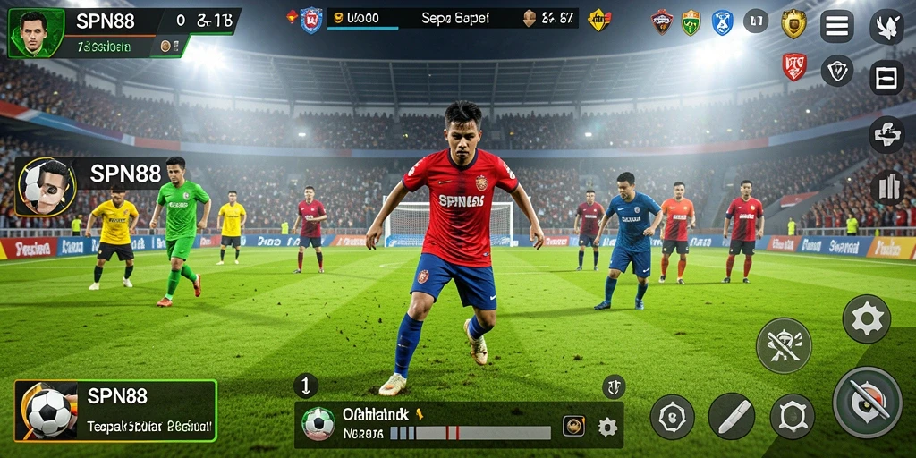 Tampilan gameplay menarik dari SPN88 dengan aksi sepak bola yang menegangkan.